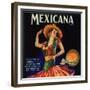 Mexicana Brand - Canoga Park, California - Citrus Crate Label-Lantern Press-Framed Premium Giclee Print