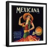 Mexicana Brand - Canoga Park, California - Citrus Crate Label-Lantern Press-Framed Premium Giclee Print