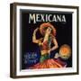 Mexicana Brand - Canoga Park, California - Citrus Crate Label-Lantern Press-Framed Art Print