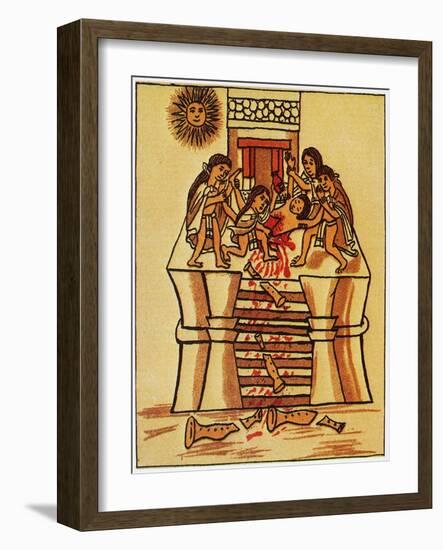 Mexico: Aztec Sacrifice-null-Framed Giclee Print