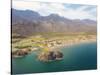 Mexico, Baja California Sur. Aerial view of Loreto Bay, Nopolo Rock, Sierra de la Giganta.-Trish Drury-Stretched Canvas