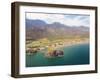 Mexico, Baja California Sur. Aerial view of Loreto Bay, Nopolo Rock, Sierra de la Giganta.-Trish Drury-Framed Premium Photographic Print