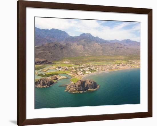 Mexico, Baja California Sur. Aerial view of Loreto Bay, Nopolo Rock, Sierra de la Giganta.-Trish Drury-Framed Photographic Print