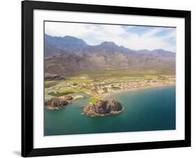 Mexico, Baja California Sur. Aerial view of Loreto Bay, Nopolo Rock, Sierra de la Giganta.-Trish Drury-Framed Photographic Print