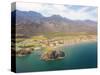 Mexico, Baja California Sur. Aerial view of Loreto Bay, Nopolo Rock, Sierra de la Giganta.-Trish Drury-Stretched Canvas