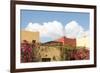 Mexico, Baja California Sur, Loreto Bay. Bougainvillea and clouds-Trish Drury-Framed Photographic Print