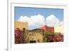 Mexico, Baja California Sur, Loreto Bay. Bougainvillea and clouds-Trish Drury-Framed Premium Photographic Print