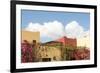 Mexico, Baja California Sur, Loreto Bay. Bougainvillea and clouds-Trish Drury-Framed Premium Photographic Print