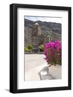 Mexico, Baja California Sur, Sea of Cortez. Mission San Francisco Javier with bougainvillea blooms-Trish Drury-Framed Photographic Print