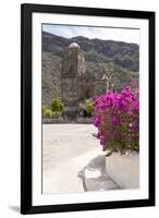 Mexico, Baja California Sur, Sea of Cortez. Mission San Francisco Javier with bougainvillea blooms-Trish Drury-Framed Photographic Print