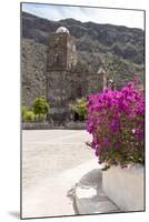 Mexico, Baja California Sur, Sea of Cortez. Mission San Francisco Javier with bougainvillea blooms-Trish Drury-Mounted Photographic Print