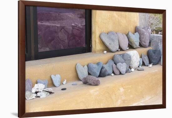 Mexico, Baja California Sur, Sea of Cortez. Whimsical heart rock collection-Trish Drury-Framed Photographic Print
