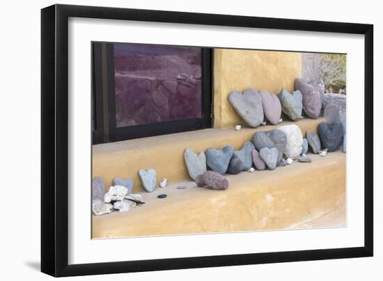 Mexico, Baja California Sur, Sea of Cortez. Whimsical heart rock collection-Trish Drury-Framed Photographic Print