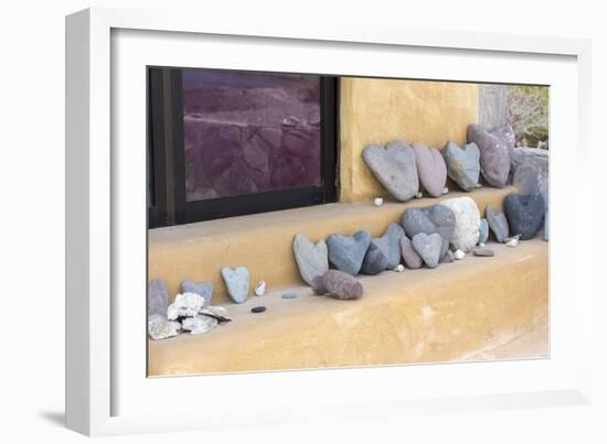 Mexico, Baja California Sur, Sea of Cortez. Whimsical heart rock collection-Trish Drury-Framed Photographic Print