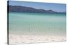 Mexico, Baja California Sur, Sea of Cortez. White sand beach os Isla Coronado-Trish Drury-Stretched Canvas