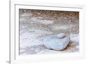 Mexico, Baja California Sur, Sierra de San Francisco. A grinding tool (matate) in Cueva Fleche.-Fredrik Norrsell-Framed Photographic Print