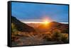 Mexico, Baja California Sur, Sierra de San Francisco. Desert sunrise from a mountain pass.-Fredrik Norrsell-Framed Stretched Canvas