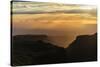 Mexico, Baja California Sur, Sierra de San Francisco. Sunset over desert canyon.-Fredrik Norrsell-Stretched Canvas