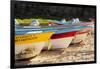 Mexico, Baja California Sur, Todos Santos, Cerritos Beach. Boats pulled up on the beach.-Merrill Images-Framed Photographic Print