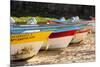 Mexico, Baja California Sur, Todos Santos, Cerritos Beach. Boats pulled up on the beach.-Merrill Images-Mounted Photographic Print
