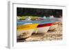 Mexico, Baja California Sur, Todos Santos, Cerritos Beach. Boats pulled up on the beach.-Merrill Images-Framed Photographic Print
