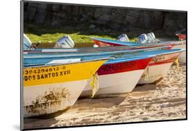 Mexico, Baja California Sur, Todos Santos, Cerritos Beach. Boats pulled up on the beach.-Merrill Images-Mounted Photographic Print