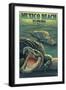 Mexico Beach, Florida - Alligators-Lantern Press-Framed Art Print