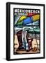 Mexico Beach, Florida - Beach Chair - Scratchboard-Lantern Press-Framed Art Print
