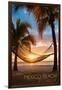 Mexico Beach, Florida - Hammock and Sunset-Lantern Press-Framed Art Print