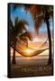 Mexico Beach, Florida - Hammock and Sunset-Lantern Press-Framed Stretched Canvas