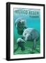 Mexico Beach, Florida - Manatees-Lantern Press-Framed Art Print