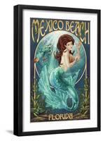 Mexico Beach, Florida - Mermaid-Lantern Press-Framed Art Print