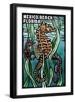 Mexico Beach, Florida - Seahorse - Scratchboard-Lantern Press-Framed Art Print