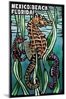 Mexico Beach, Florida - Seahorse - Scratchboard-Lantern Press-Mounted Art Print