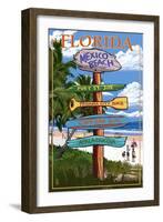 Mexico Beach, Florida - Sign Destinations-Lantern Press-Framed Art Print