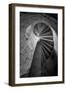 Mexico, Black and White Image of Circular Stone Staircase in Mission De San Francisco San Borja-Judith Zimmerman-Framed Photographic Print