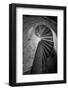 Mexico, Black and White Image of Circular Stone Staircase in Mission De San Francisco San Borja-Judith Zimmerman-Framed Photographic Print