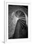 Mexico, Black and White Image of Circular Stone Staircase in Mission De San Francisco San Borja-Judith Zimmerman-Framed Photographic Print