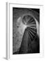 Mexico, Black and White Image of Circular Stone Staircase in Mission De San Francisco San Borja-Judith Zimmerman-Framed Photographic Print