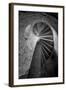 Mexico, Black and White Image of Circular Stone Staircase in Mission De San Francisco San Borja-Judith Zimmerman-Framed Photographic Print