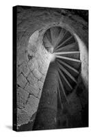 Mexico, Black and White Image of Circular Stone Staircase in Mission De San Francisco San Borja-Judith Zimmerman-Stretched Canvas