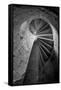 Mexico, Black and White Image of Circular Stone Staircase in Mission De San Francisco San Borja-Judith Zimmerman-Framed Stretched Canvas