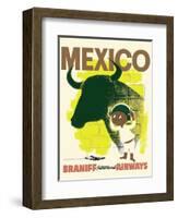 Mexico - Bull and Boy Matador - Braniff International Airways-null-Framed Art Print