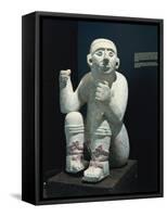 Mexico, Chichen Itza, Standard-Bearing Statue Used as Support for Altar-null-Framed Stretched Canvas