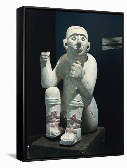 Mexico, Chichen Itza, Standard-Bearing Statue Used as Support for Altar-null-Framed Stretched Canvas
