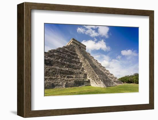 Mexico, Chichen Itza. the East Side of the Main Pyramid-David Slater-Framed Photographic Print