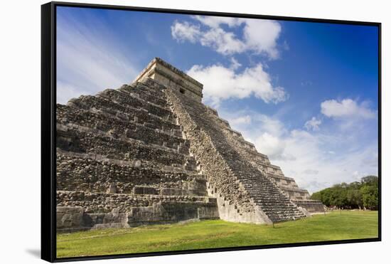 Mexico, Chichen Itza. the East Side of the Main Pyramid-David Slater-Framed Stretched Canvas