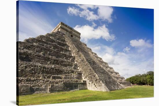 Mexico, Chichen Itza. the East Side of the Main Pyramid-David Slater-Stretched Canvas