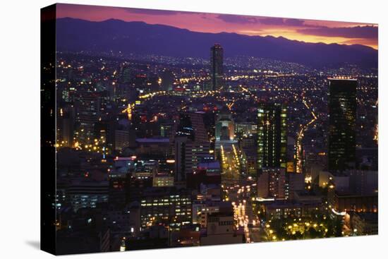 Mexico City at Twilight-Danny Lehman-Stretched Canvas