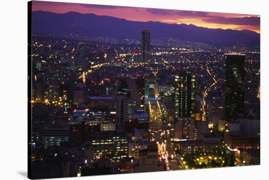 Mexico City at Twilight-Danny Lehman-Stretched Canvas